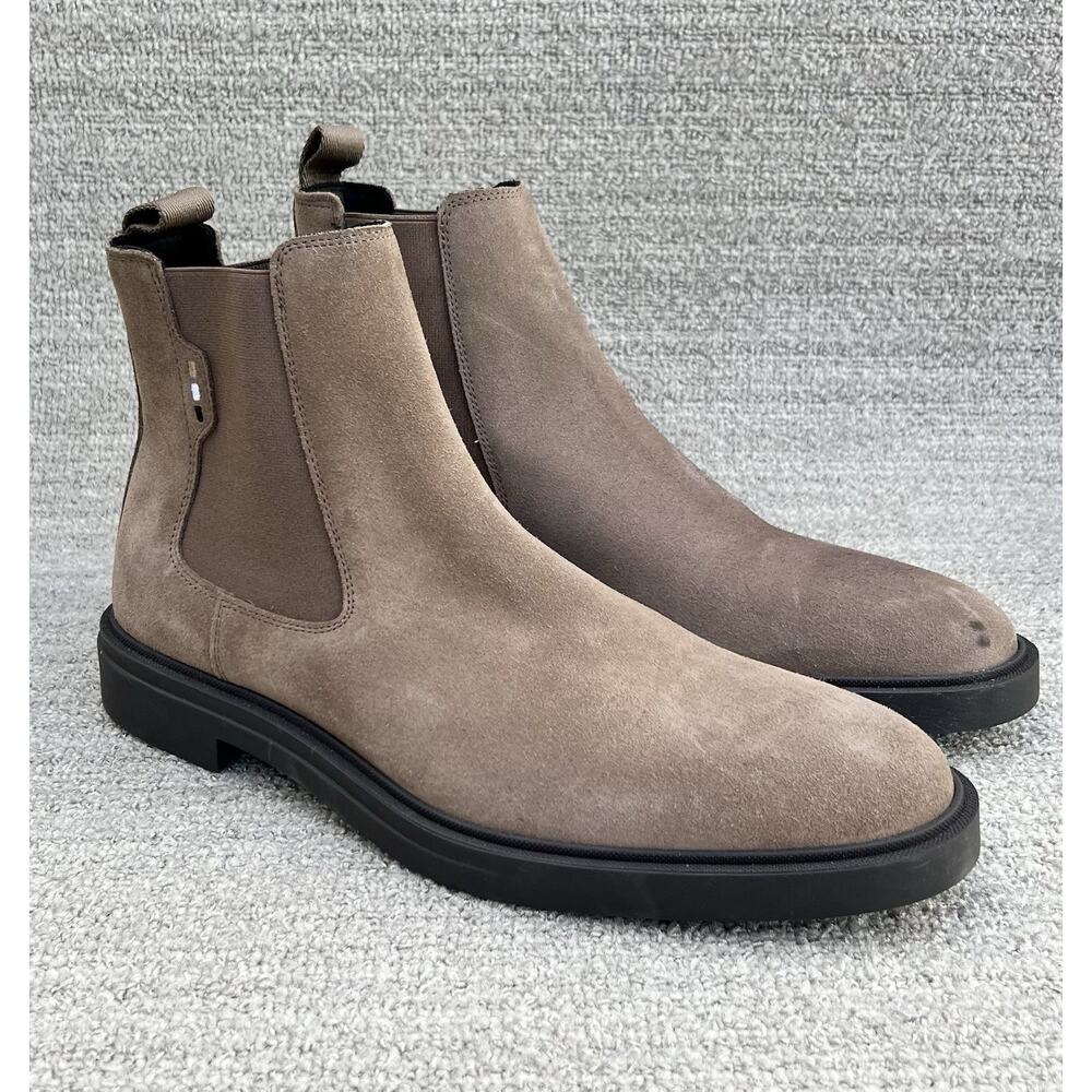 BOSS Calev Pull On Brown Leather Chelsea Boots Men's Size 9 US